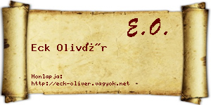 Eck Olivér névjegykártya